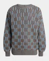 Giorgio Armani Men's Basketweave Wool Crewneck Sweater In Multi