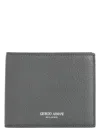 Giorgio Armani Bi-fold Wallet Textured Finish In Green
