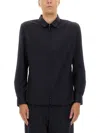 Giorgio Armani Cotton Zipper Shirt In Black