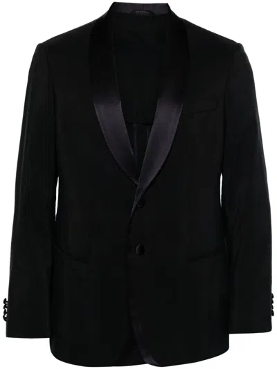 Giorgio Armani Men's Black Crinkle Button Down Blazer For Ss24