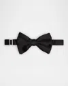 Giorgio Armani Men's Black Silk Pre-tied Bow Tie In Black