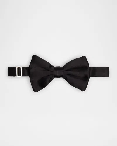 Giorgio Armani Men's Black Silk Pre-tied Bow Tie