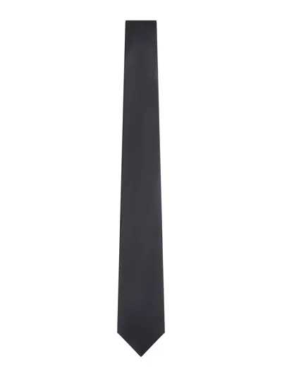 Giorgio Armani Men Black Silk Tie In Multi
