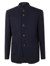 Giorgio Armani Guru Wool Single-breasted Jacket In Blue