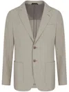 Giorgio Armani Upton Line Single-breasted Jacket In Linen Canvas In Multicolor