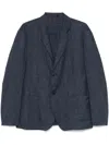 Giorgio Armani Wool Jacket With Back Vent And Patch Pockets In Multicolor