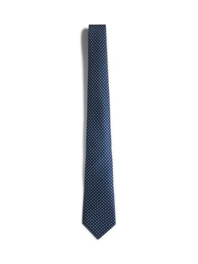 Giorgio Armani Men Blue Jacquard Silk Tie
