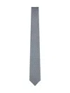 Giorgio Armani Men Blue Jacquard Silk Tie In Neutral