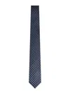 Giorgio Armani Silk Tie In Faded Monogram Jacquard Silk In Blue