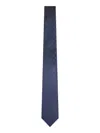 Giorgio Armani Men Blue Monogram Jacquard Silk Tie In Blue