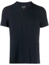 GIORGIO ARMANI MEN'S BLUE SHORT SLEEVE POLO FOR SS24