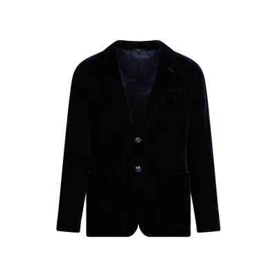 Giorgio Armani Men's Blue Wool Blazer For Fw23 Season In Black