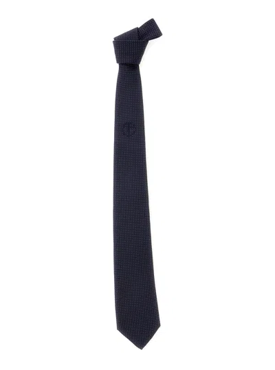Giorgio Armani Men Bluetie With All-over Polka Dots In Silk Man