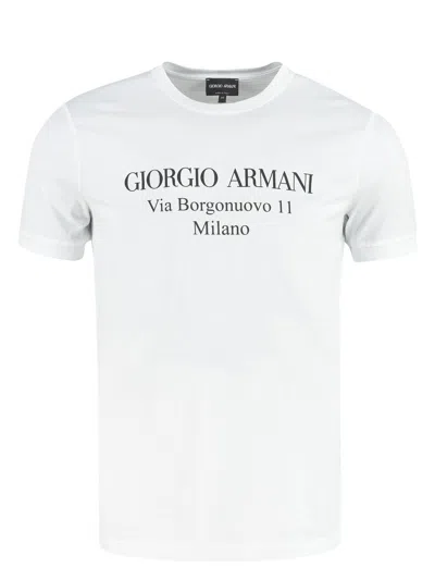 GIORGIO ARMANI MEN'S BORGONUOVO 11 COTTON JERSEY T SHIRT