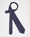 Giorgio Armani Men's Box-jacquard Silk Tie In Blue