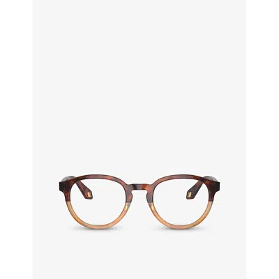 Giorgio Armani Mens Brown Ar7248 Round-frame Tortoiseshell Acetate Eyeglasses