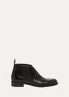 Giorgio Armani Men's Bull Leather Chukka Boots In Black