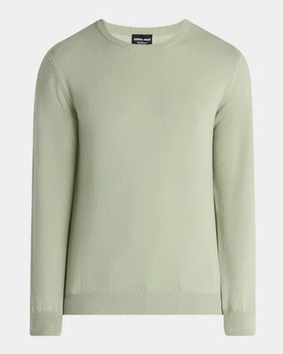 Giorgio Armani Men's Cashmere Crewneck Sweater In Black