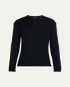 Giorgio Armani Men's Cashmere Crewneck Sweater In Solid Blue Navy