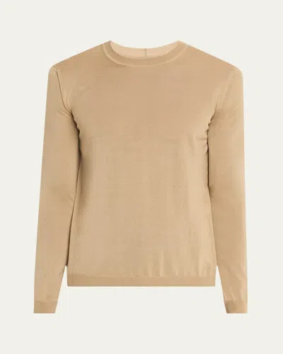 Giorgio Armani Men's Cashmere Knit Crewneck Sweater In Sand