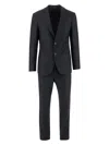 Giorgio Armani Manhattan Line Pinstriped Virgin-wool Single-breasted Suit In Blue