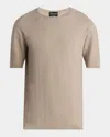 Giorgio Armani Men's Chevron Short-sleeve Crewneck Sweater In Black