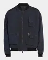 Giorgio Armani Bomberjacke Aus Twill In Blue Navy