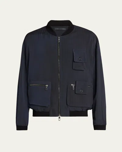 GIORGIO ARMANI MEN'S CHEVRON UTILITY BOMBER JACKET