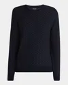 Giorgio Armani Men's Chevron Wool-stretch Crewneck Sweater In Blue