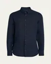 Giorgio Armani Men's Classic Solid Linen Sport Shirt In Light Beige