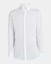 Giorgio Armani Men's Classic Solid Linen Sport Shirt In Pink