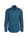 Giorgio Armani Men's Cotton Button-front Shirt In Teal