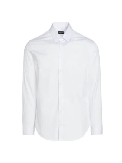 Giorgio Armani Men's Cotton Button-front Shirt In White