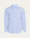 Giorgio Armani Men's Majesty Cotton Vertical Stripe Dress Shirt In Blue