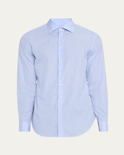 GIORGIO ARMANI MEN'S COTTON GRID CHECK DRESS SHIRT