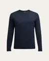 Giorgio Armani Virgin Wool Crew-neck Sweater In Navy
