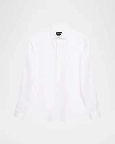 GIORGIO ARMANI MEN'S COTTON PLACKET FORMAL SHIRT