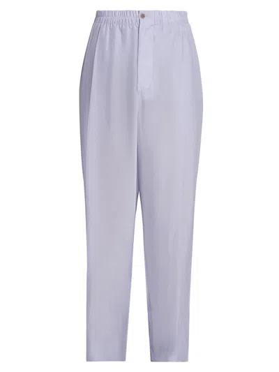 Giorgio Armani Elasticated Pleated Trousers In Purple