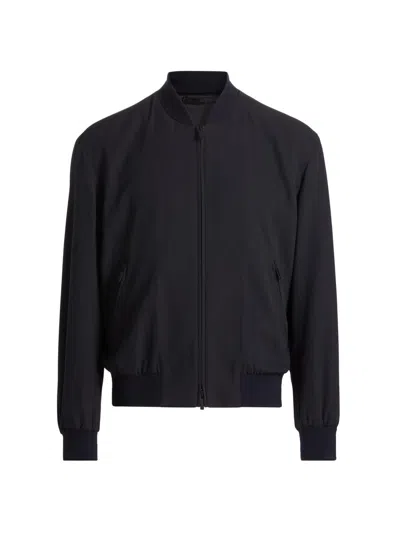 Giorgio Armani Men's Cotton-blend Bomber Jacket In Black