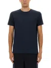 Giorgio Armani V-neck Ribbed Hem Stretch T-shirt In Blue
