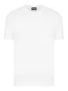 Giorgio Armani Men Crewneck Short Sleeved Sweater In Stretch Viscose Jersey In White
