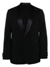 Giorgio Armani Crease-effect Single-breasted Blazer In Black