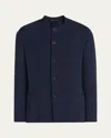 Giorgio Armani Casual Jackets In Solid Dark Blue