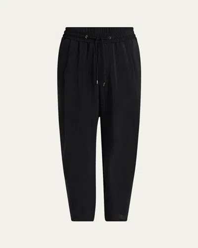 Giorgio Armani Men's Cupro Blend Drawstring Trousers