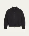 Giorgio Armani Stretch Cotton And Cupro Blouson In Solid Black