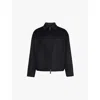 Giorgio Armani Cashmere-blend Zip-up Jacket In Dark Navy