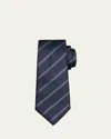 Giorgio Armani Men's Diagonal Stripe Silk Tie In Night Sky