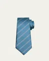 Giorgio Armani Men's Diagonal Stripe Silk Tie In Smoke