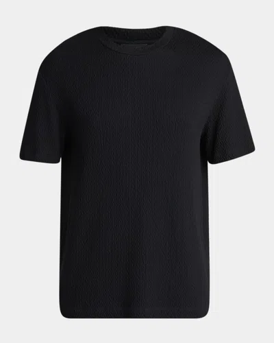 GIORGIO ARMANI MEN'S DIAGONAL TEXTURE CREWNECK T-SHIRT