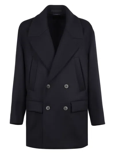 GIORGIO ARMANI MEN'S DOUBLE-BREASTED PEACOAT